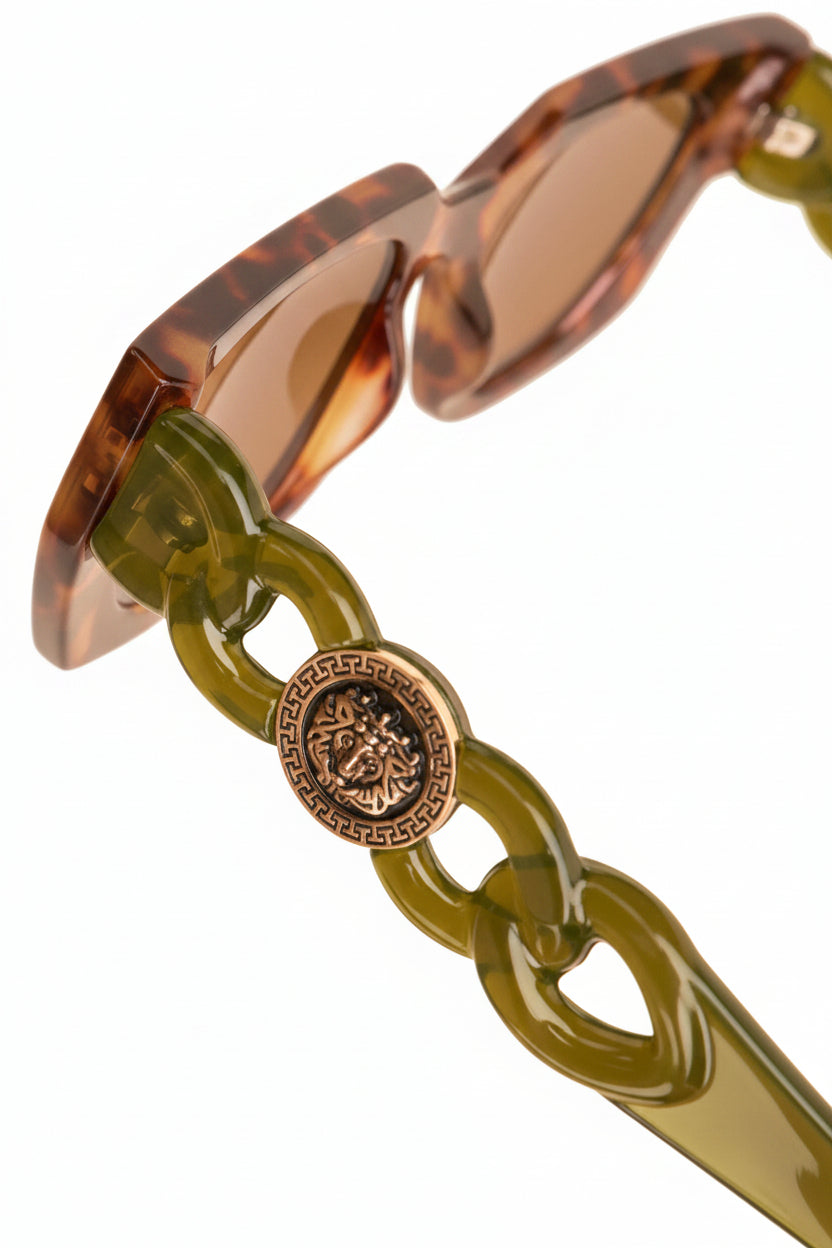 Luxe Zelia Sunglasses - Tortoiseshell/Olive