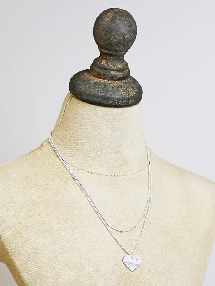 Double Strand Heart Necklace [Silver-Plate]