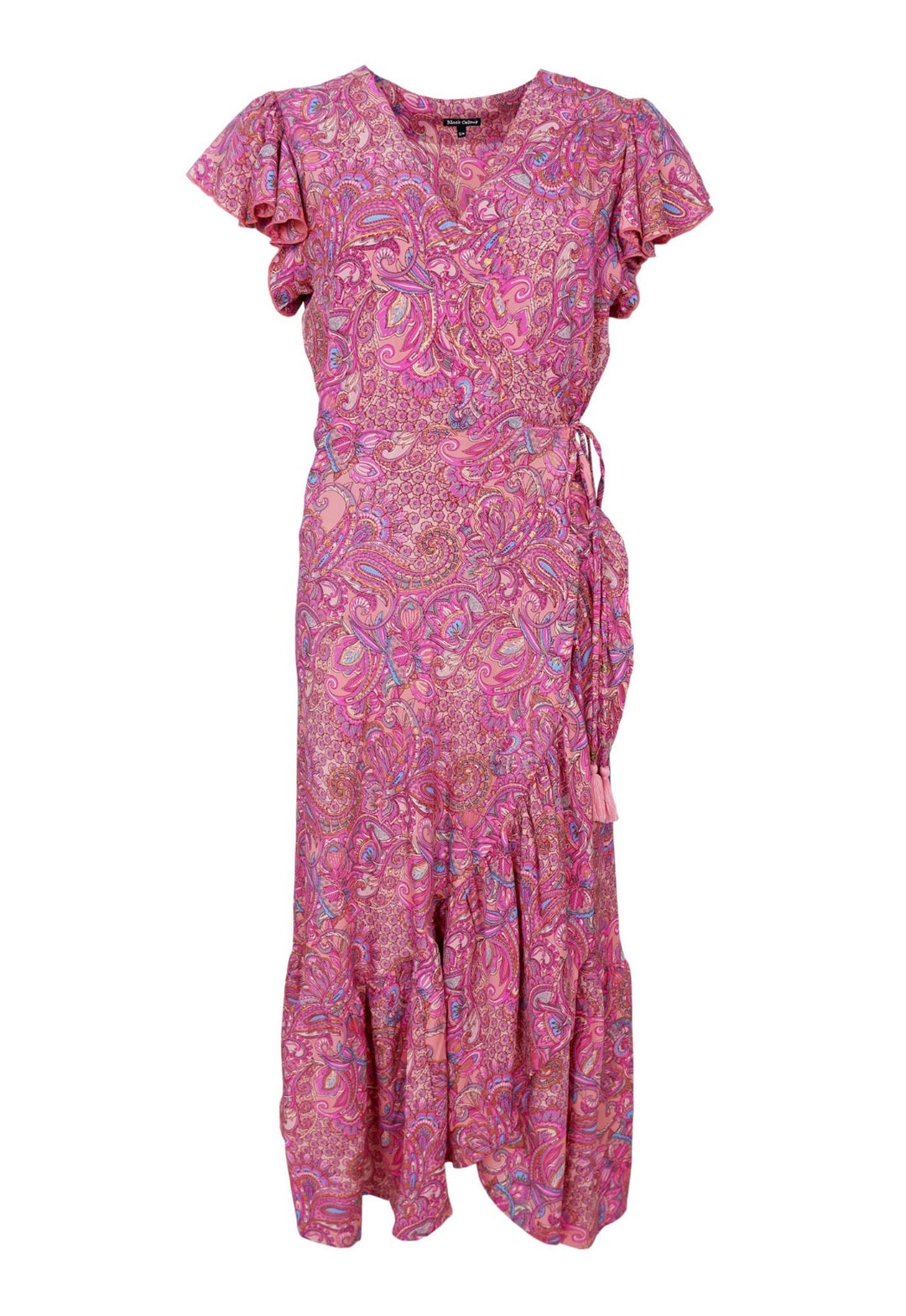 Luna Flared Wrap Dress in pink