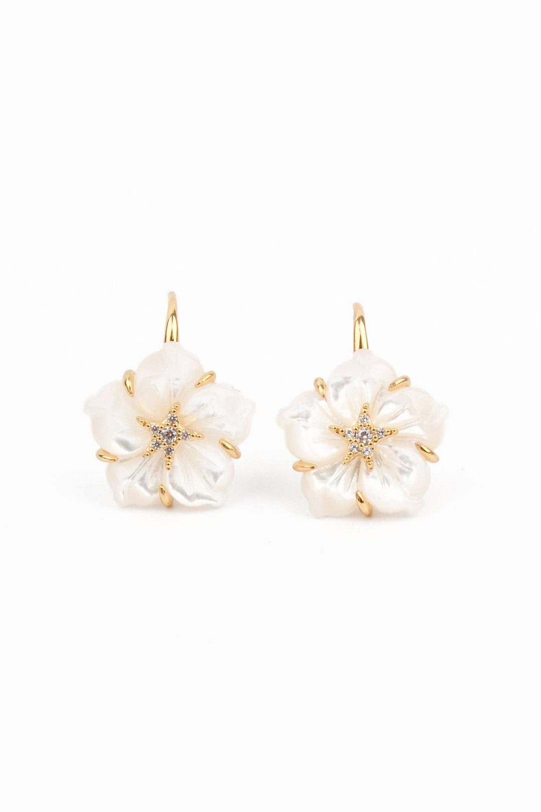 PEARL FLOWER DROP EARRINGS