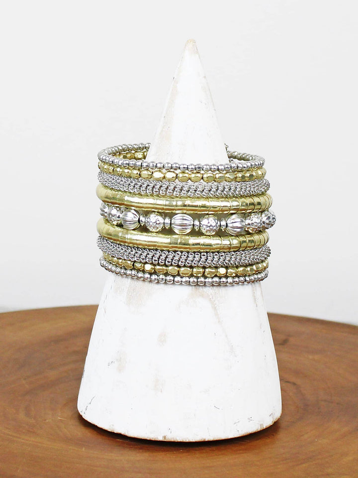 Mixed Metal Spiral Cuff