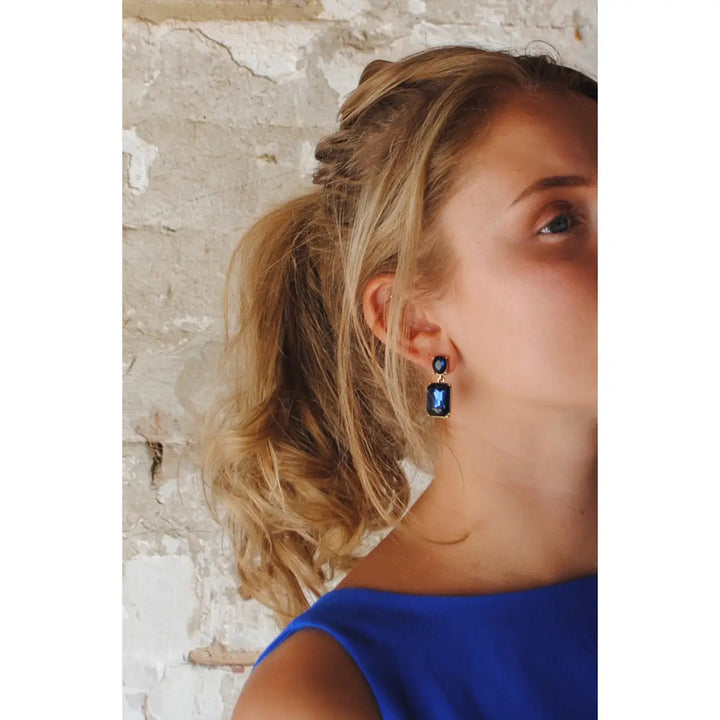Best Selling Oval Twin Gem Earrings