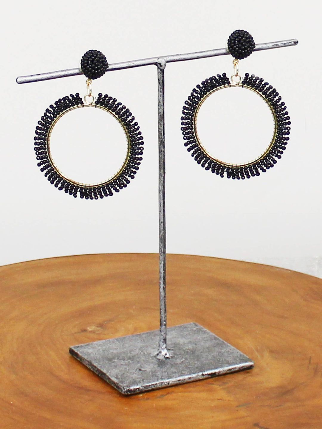 BEADED HOOP EARRINGS