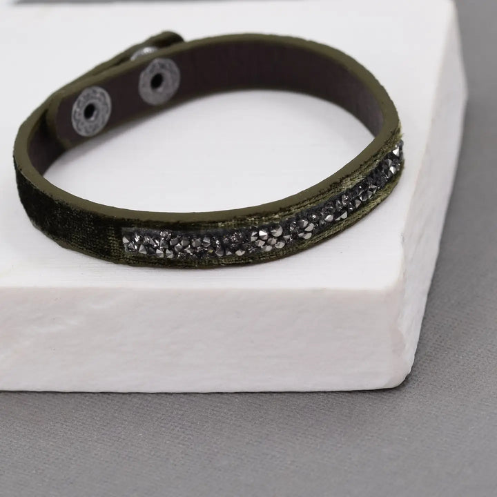 Crystal &amp; Velvet Bracelet