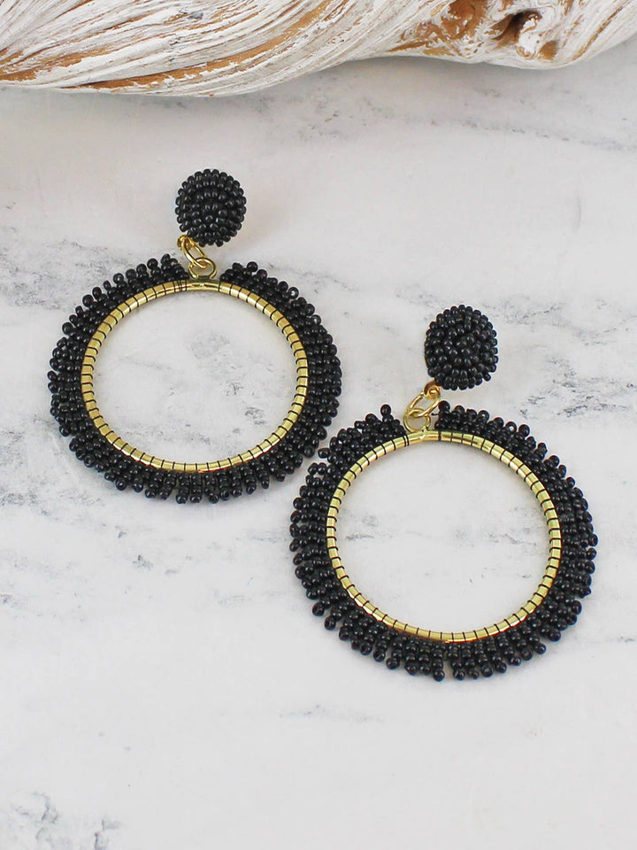 BEADED HOOP EARRINGS