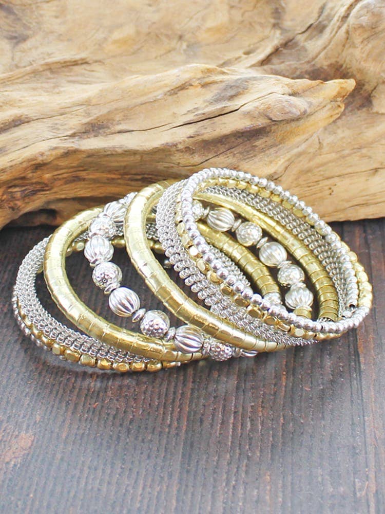 Mixed Metal Spiral Cuff