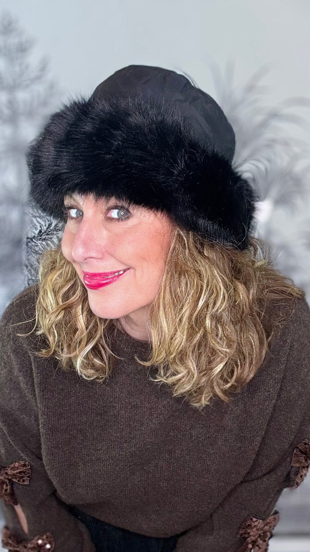 Nyx Nylon Faux Fur Trim Hat
