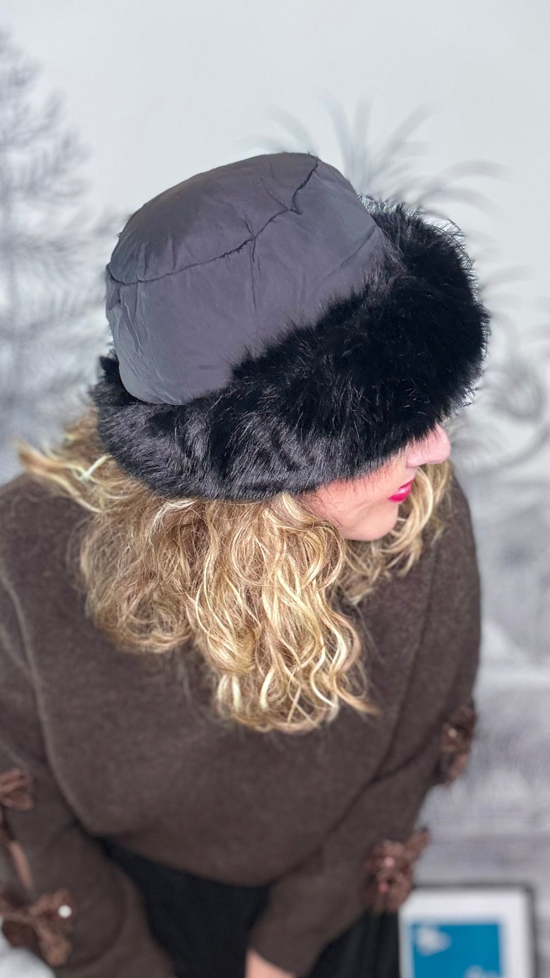 Nyx Nylon Faux Fur Trim Hat