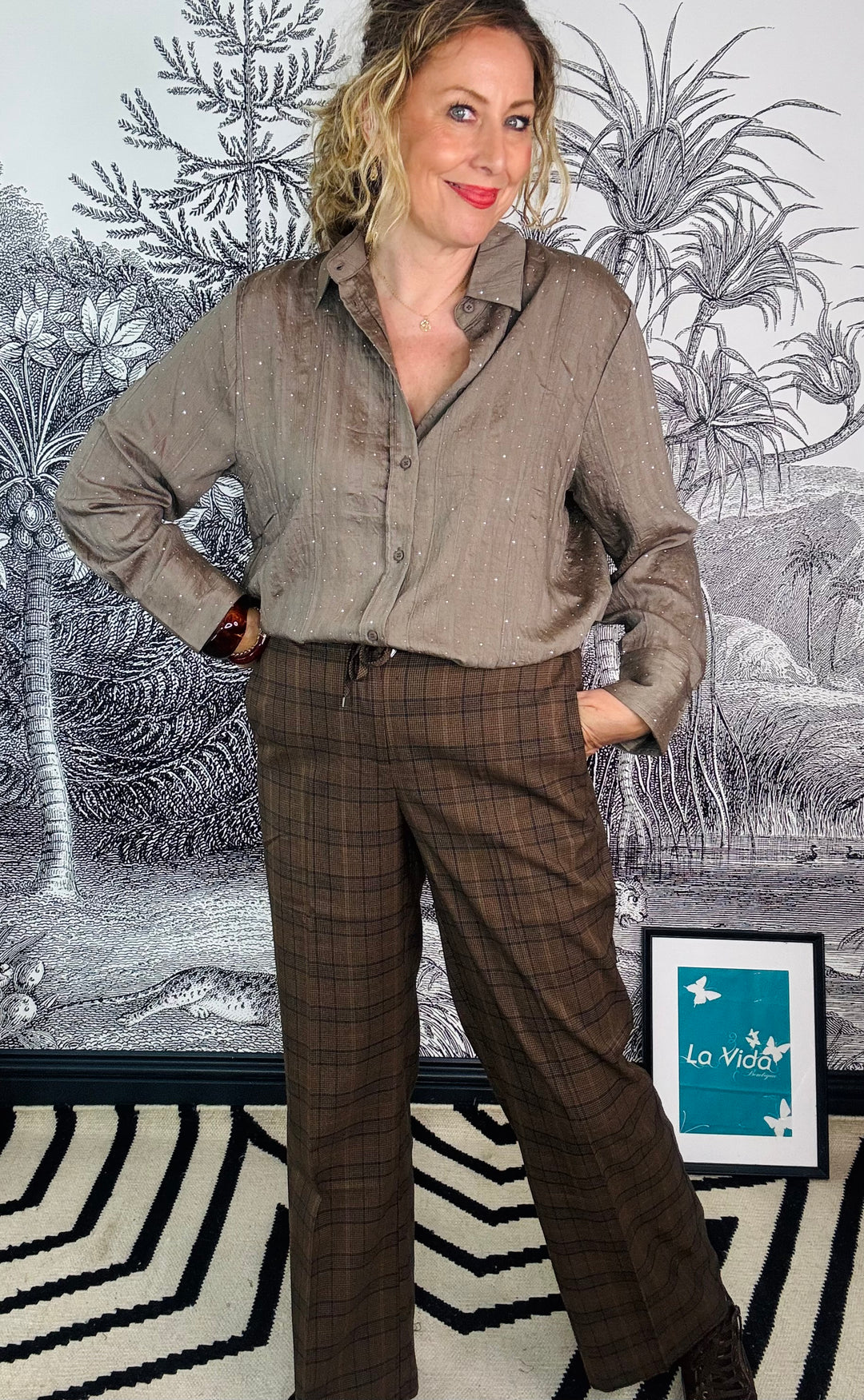 Claudette Multi Check Trouser
