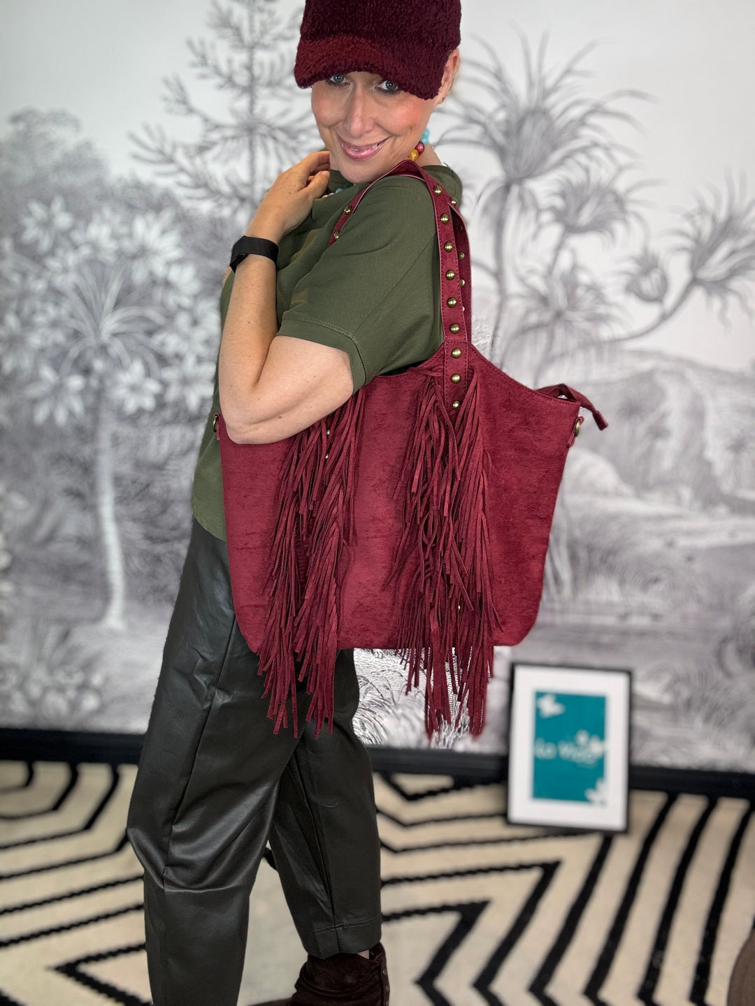 Ginni Big Stud Suedette Bag