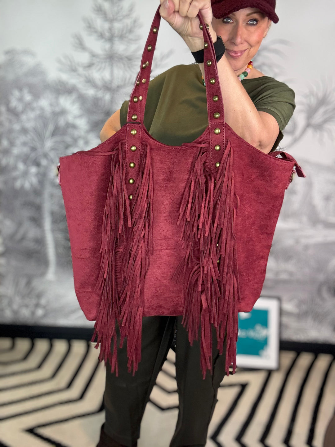 Ginni Big Stud Suedette Bag