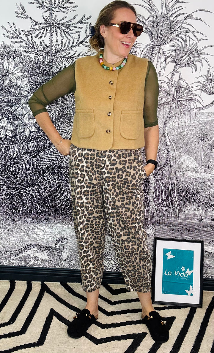 Demi Gilet in Camel