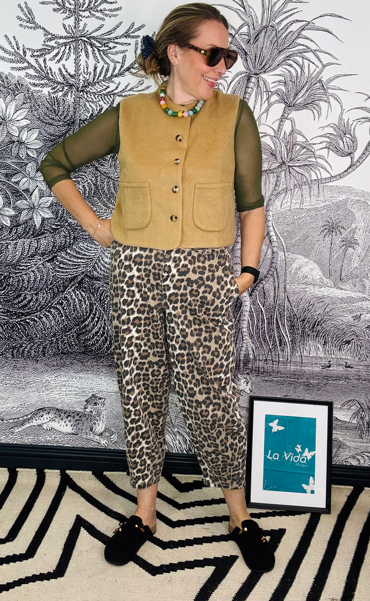 Demi Gilet in Camel