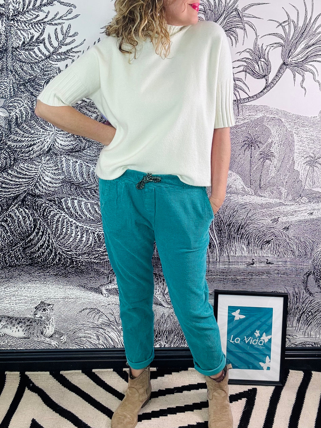 Becky Thick Corduroy Drawstring Trousers