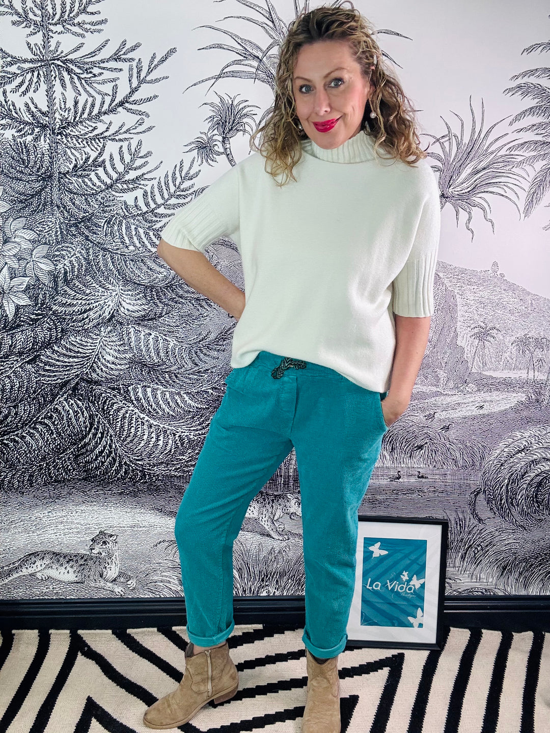 Becky Thick Corduroy Drawstring Trousers