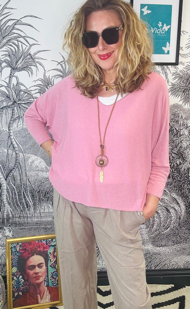Lucy Summer Double Layer Top with Necklace