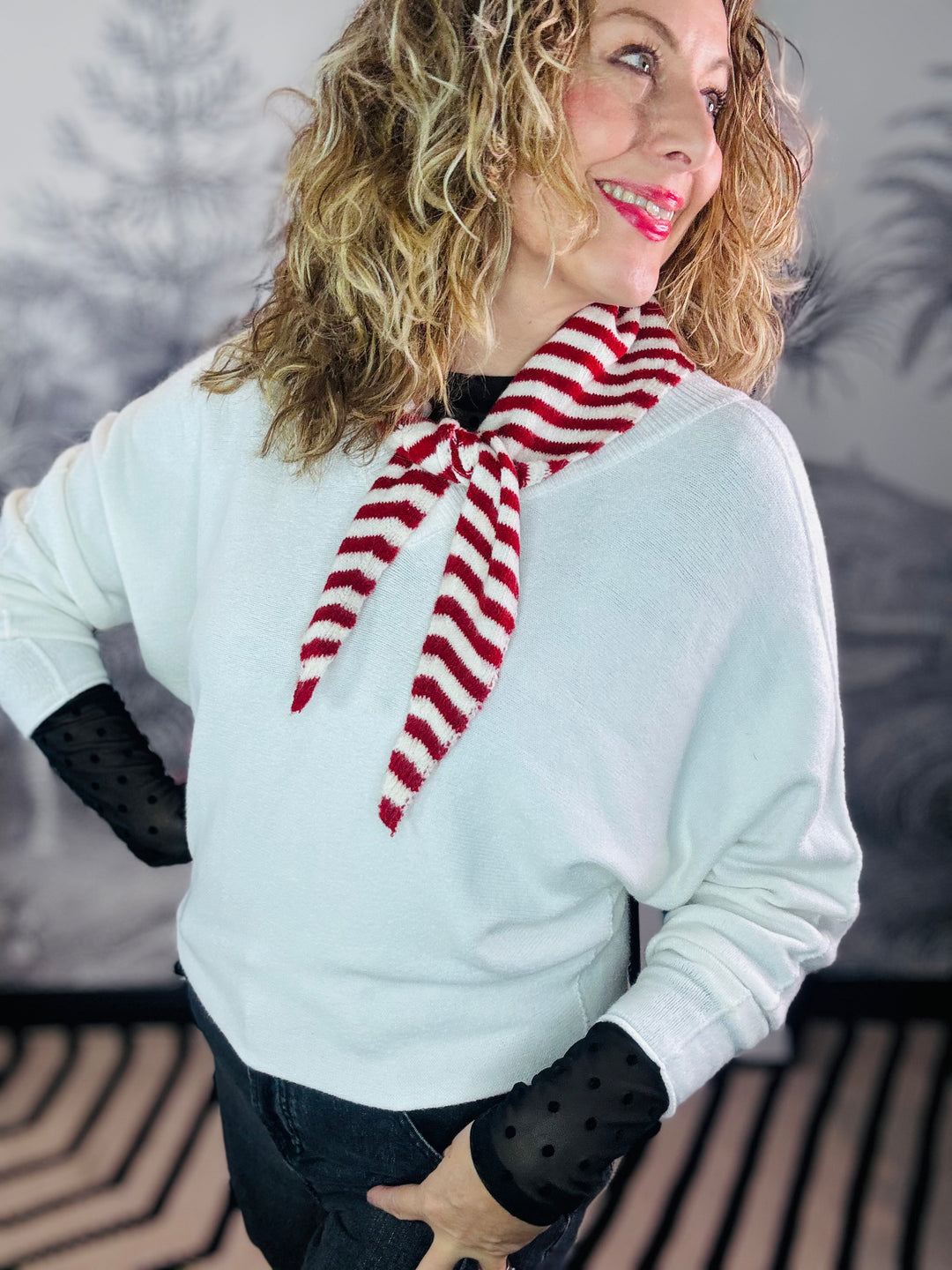Nautique Stripe Triangle Neck Scarf