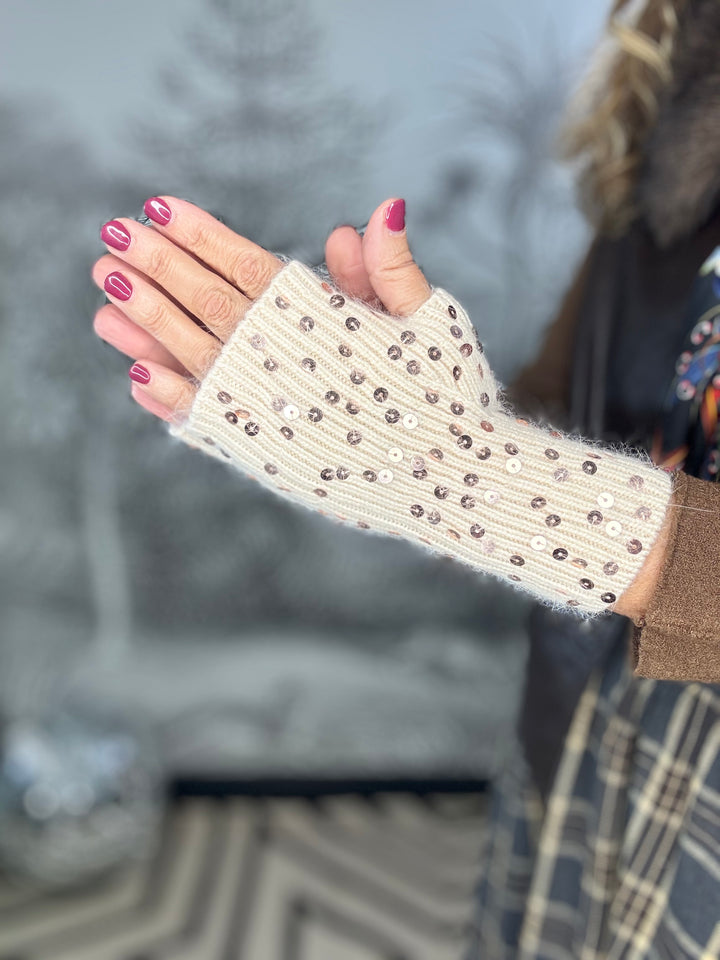 Sequin Fingerless Gloves