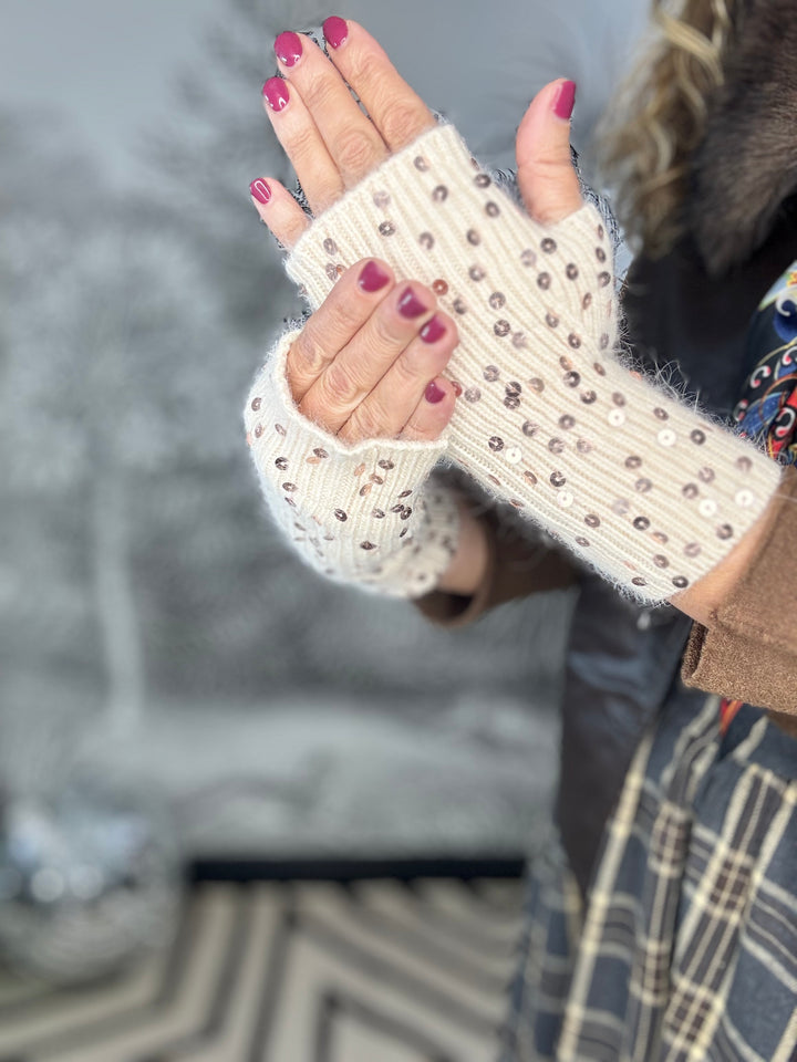 Sequin Fingerless Gloves
