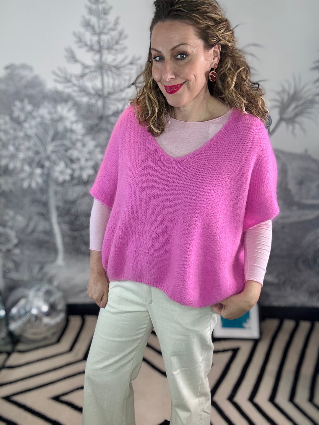 Dale Oversized Fluffy Mohair Mix Tank Top