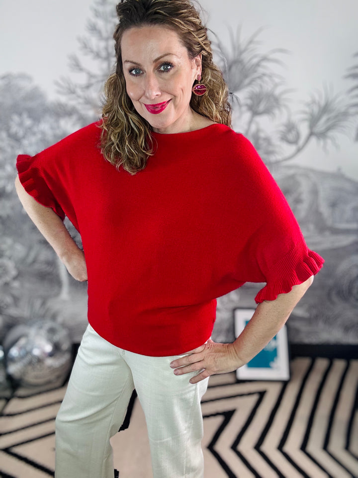 Dina Batwing Frill Sleeve Jumper