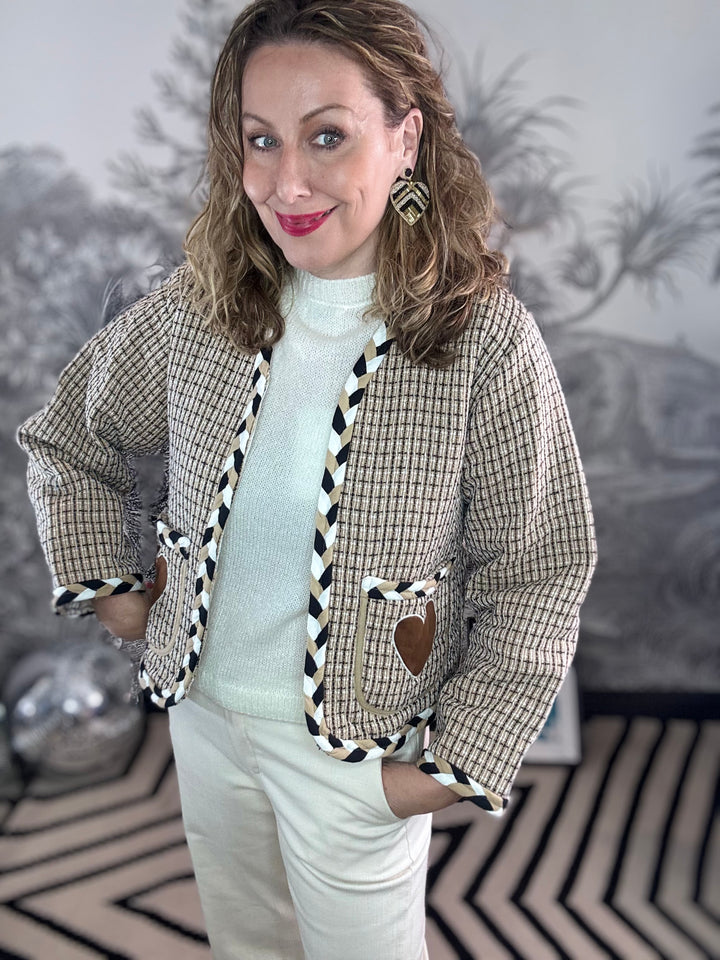 Heart tweed jacket