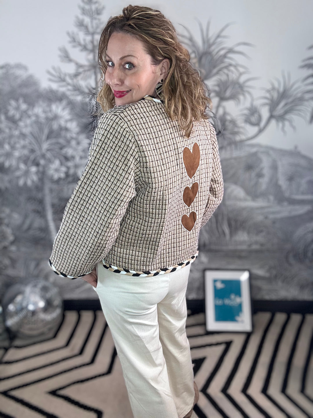 Heart tweed jacket