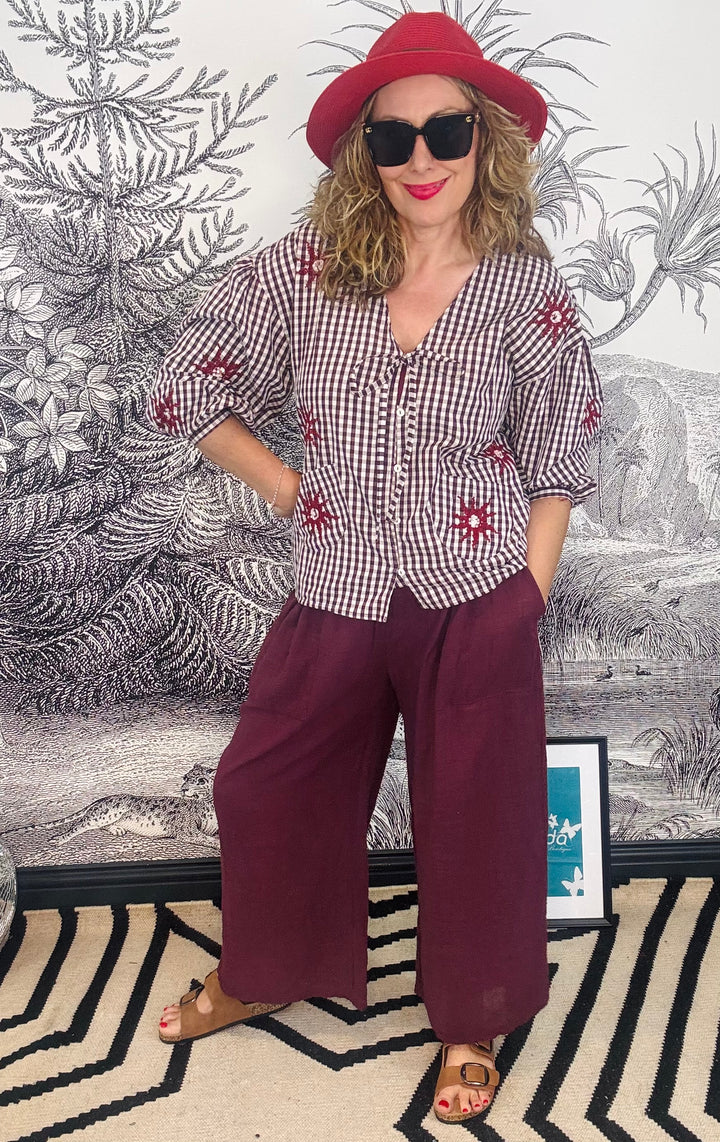 Arina Wide Leg Cotton Trouser