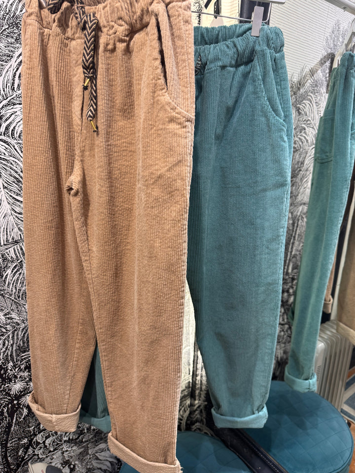 Becky Thick Corduroy Drawstring Trousers