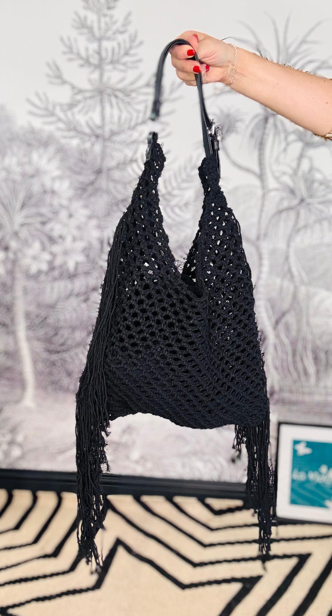 Tulum Woven Boho Shoulder Bag with Statement Fringe