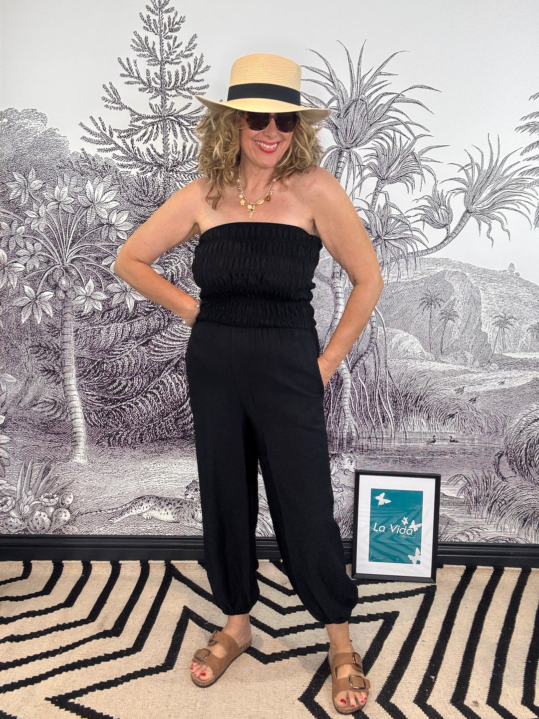 Kamilla Blend Tube Bandeau Harem Jumpsuit in black