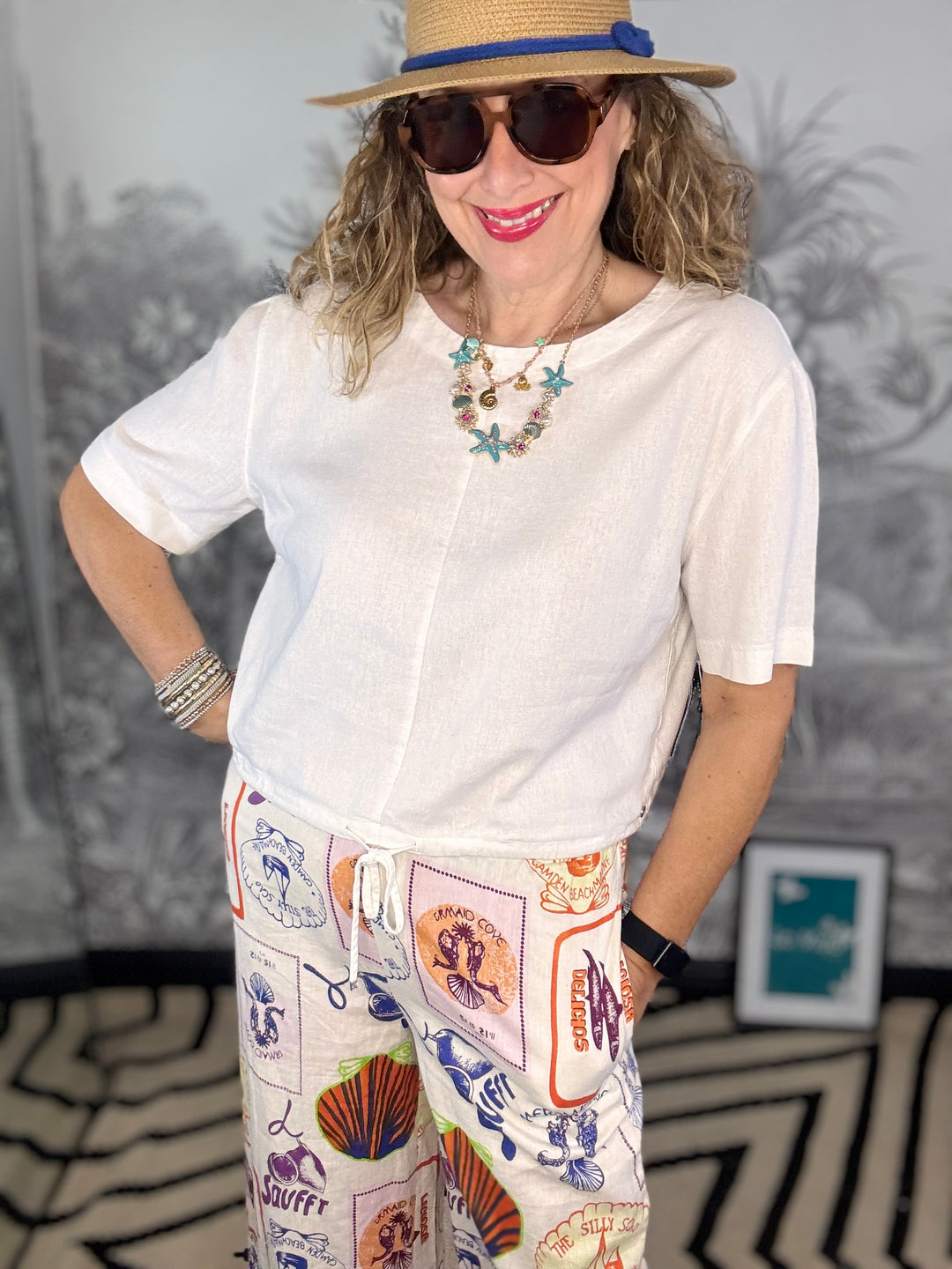 Donna Camera, founder of La Vida Boutique modelling summer outfit look