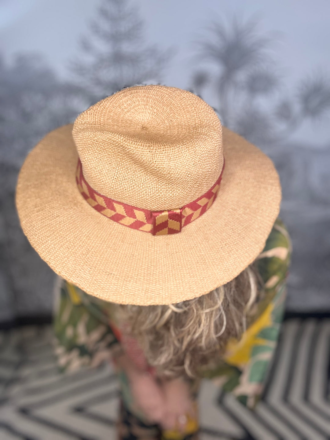 Natasha Hat - Terracotta Chevron Band