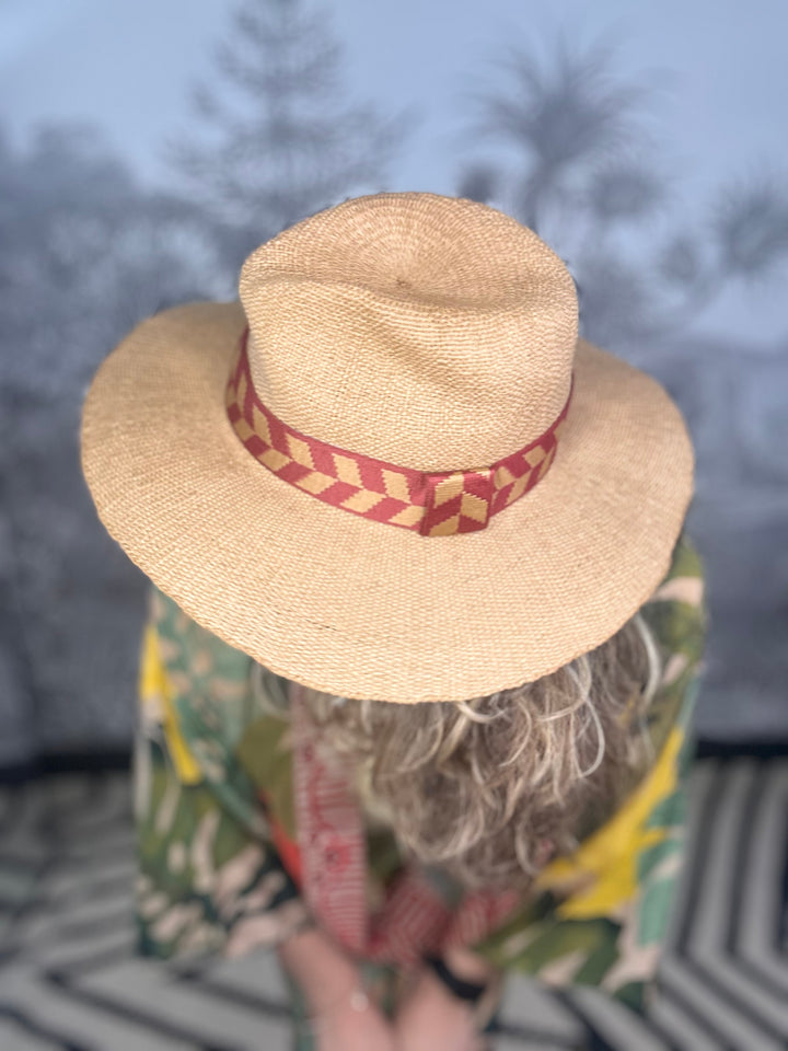 Natasha Hat - Terracotta Chevron Band