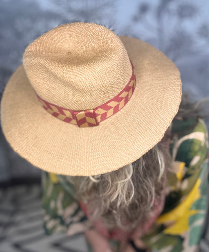 Natasha Hat - Terracotta Chevron Band