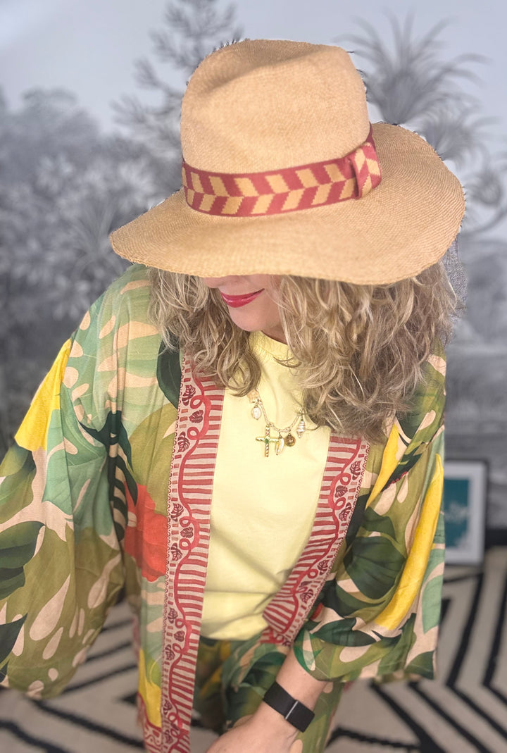 Natasha Hat - Terracotta Chevron Band