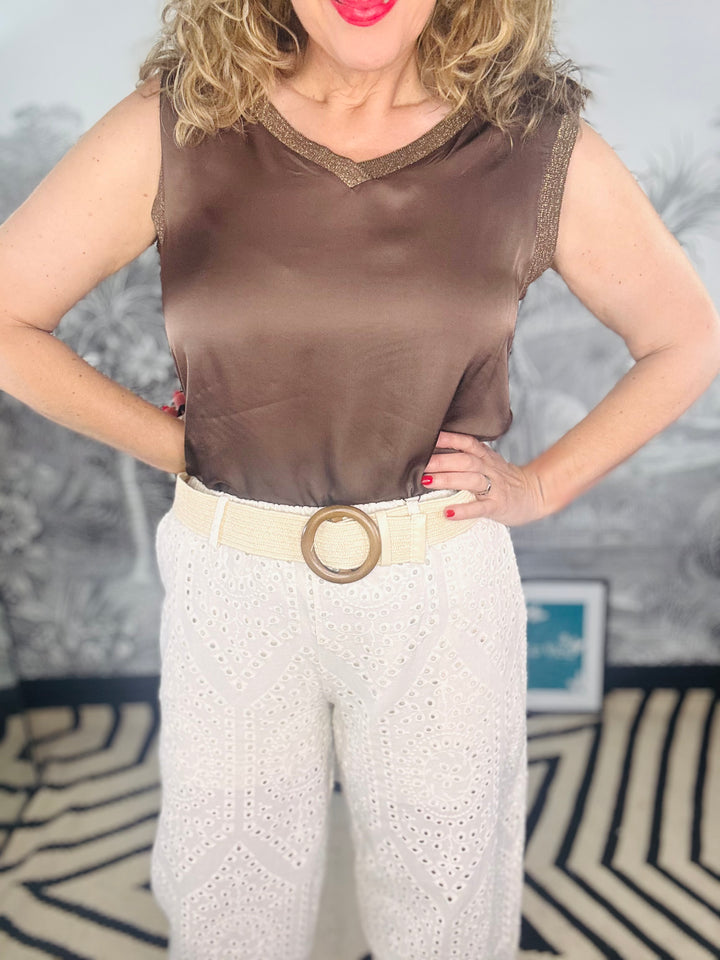Eco Friendly Summer Paper Belt in Cream