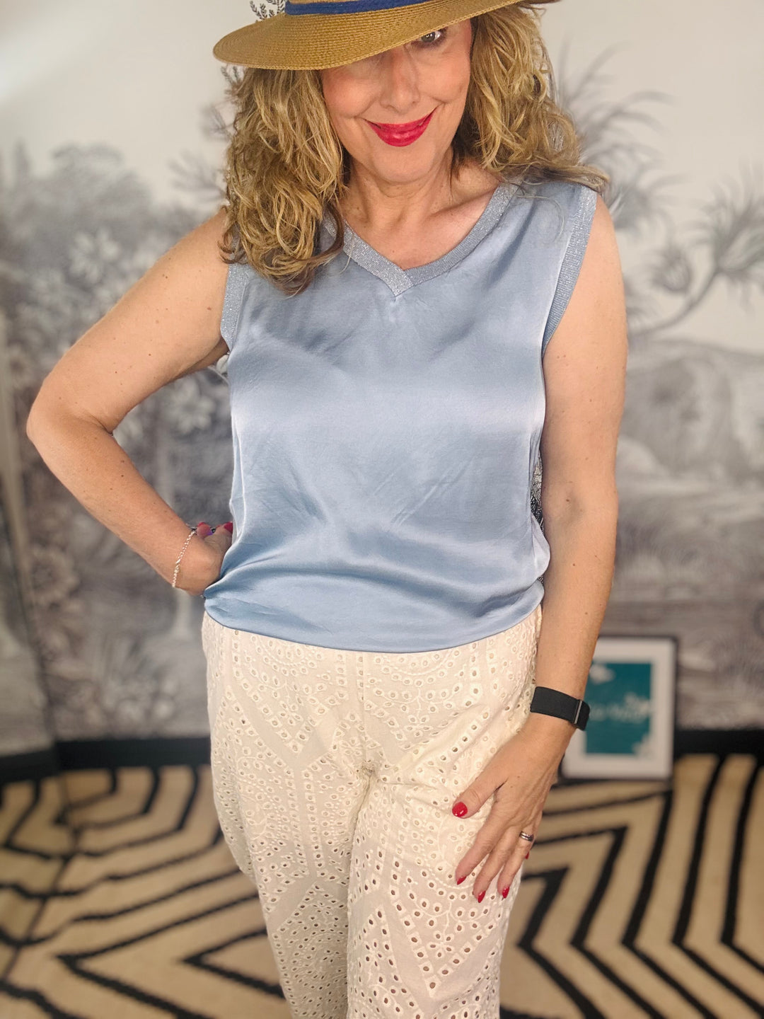 Mabel Top With Glitter Trim