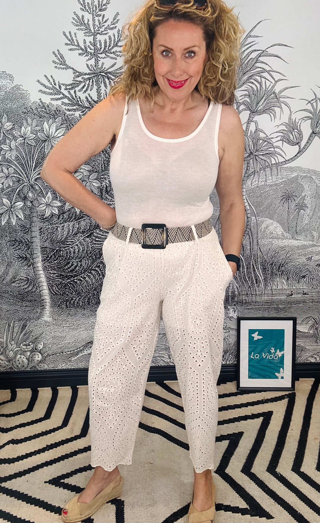 Thaïs Linen Tank Top  in Ecru