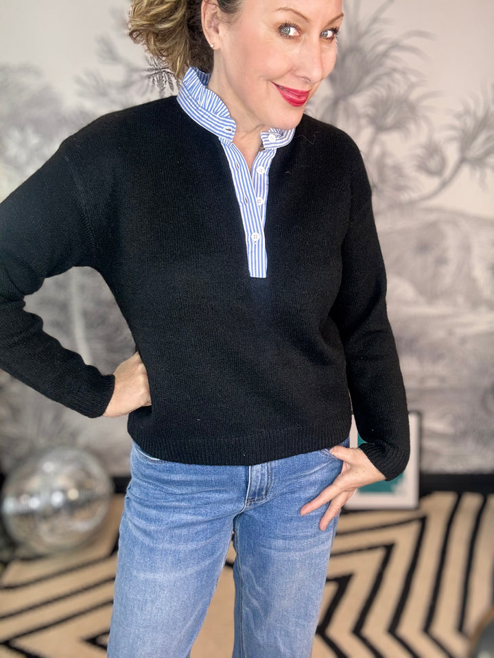 Jackie Jumper with Striped Collar