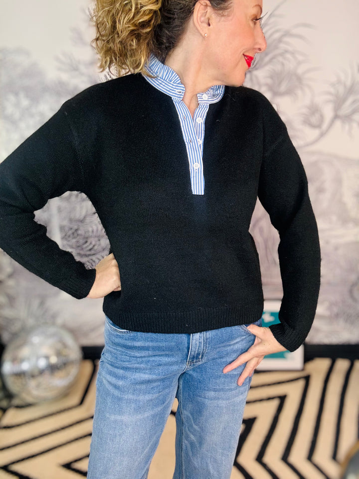 Jackie Jumper with Striped Collar