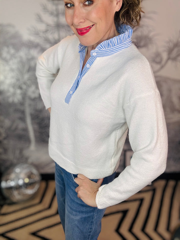Jackie Jumper with Striped Collar