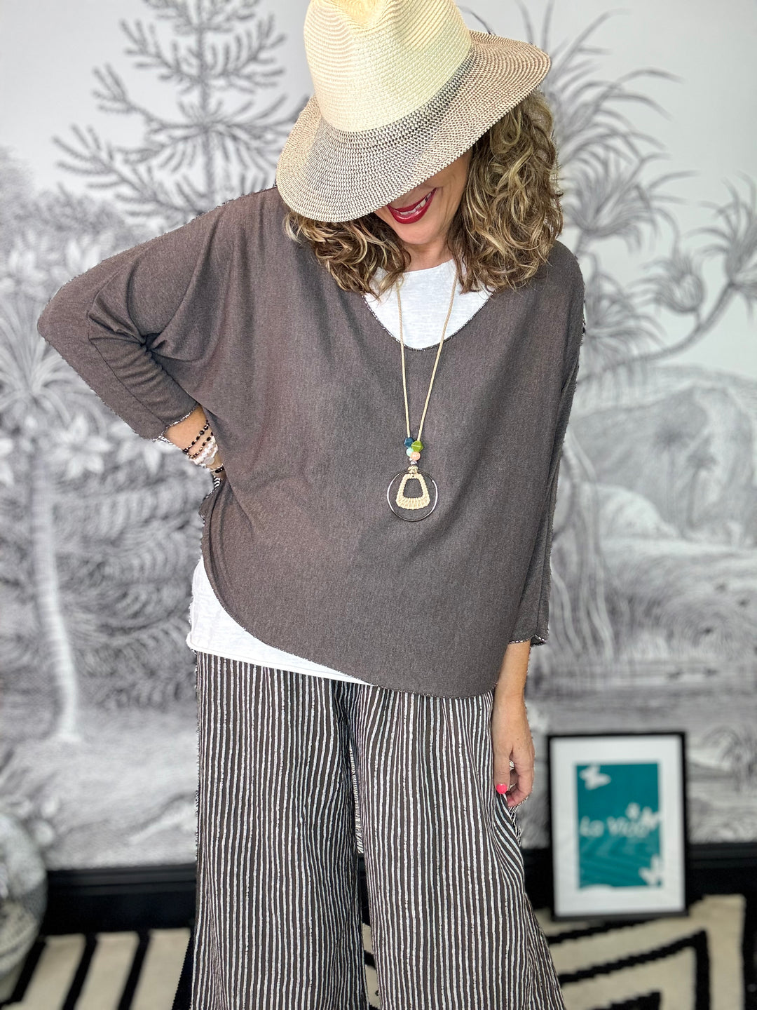 Lucy Summer Double Layer Top with Necklace