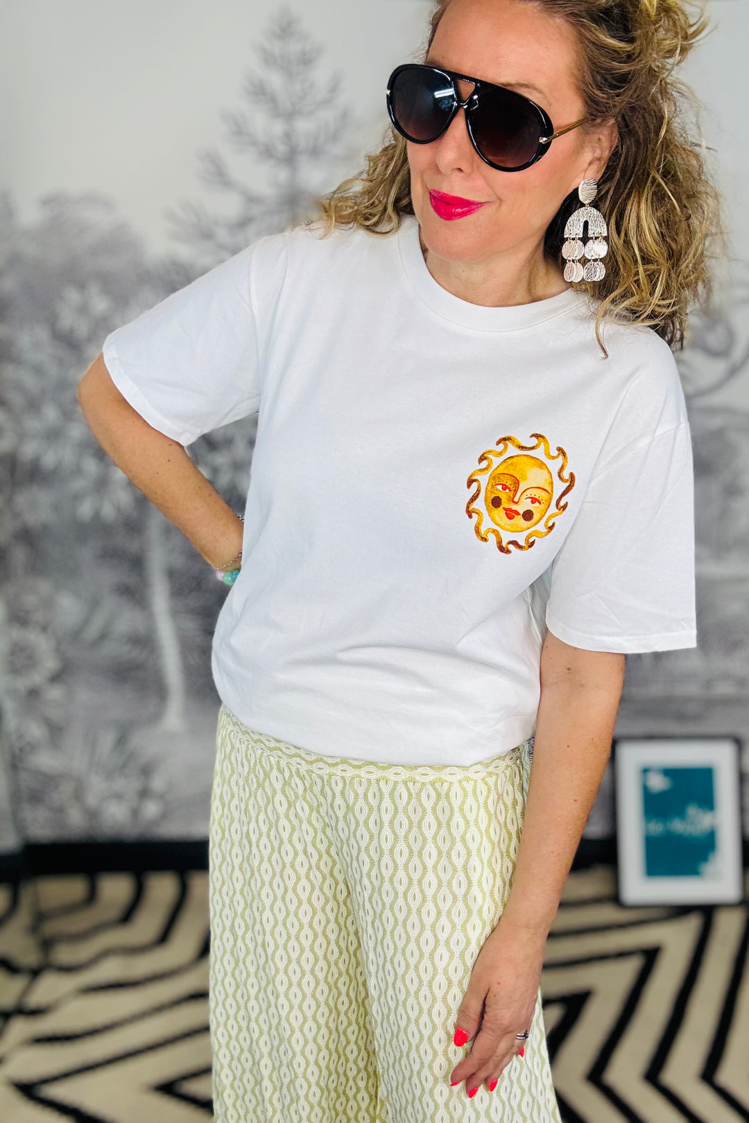 Summer Sun Cotton Printed T Shirt