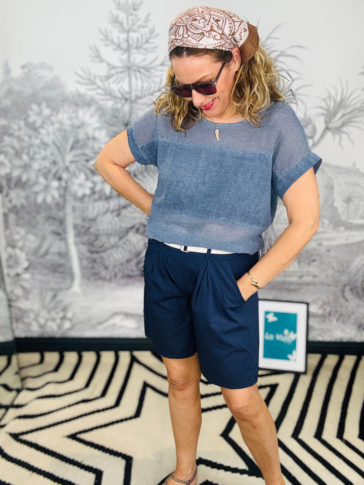 Weymouth Wide Leg Cargo Shorts With Belt