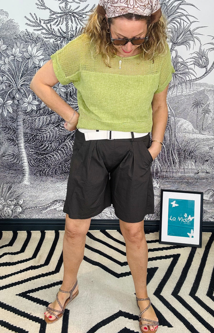 Weymouth Wide Leg Cargo Shorts With Belt