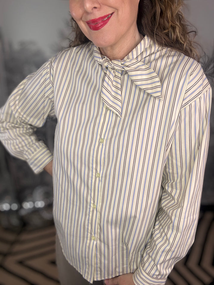 Suzy Striped Bow Shirt