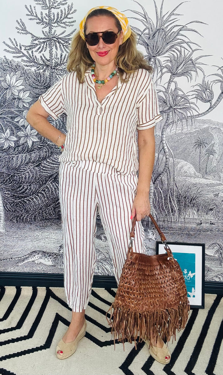 Melina barrel linen pant