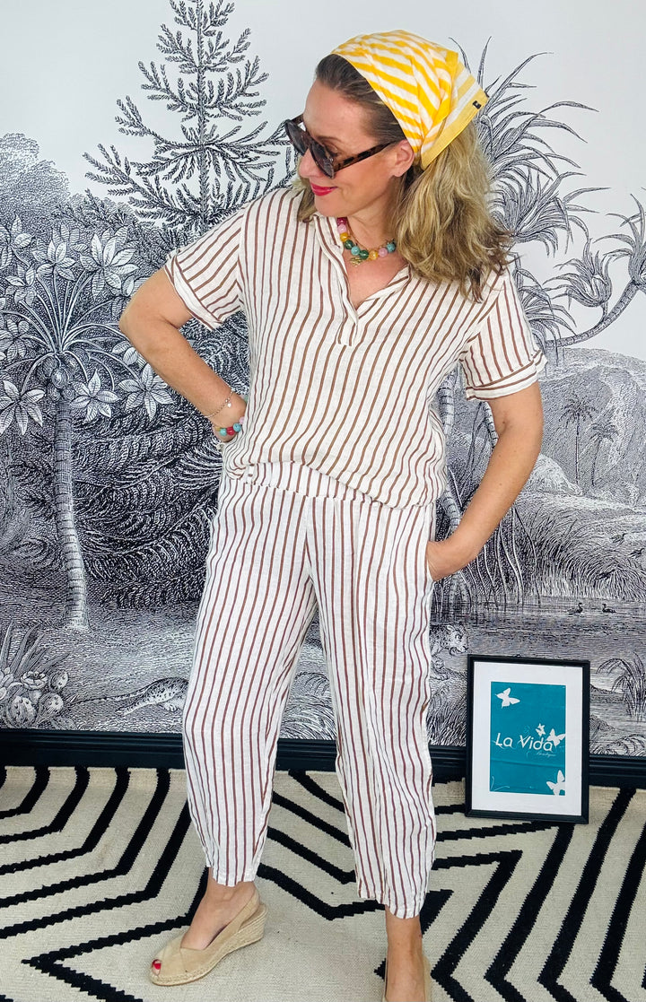 Melina barrel linen pant