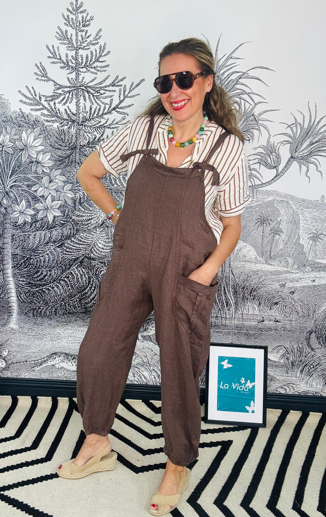 Tuscany Linen Harem Dungarees